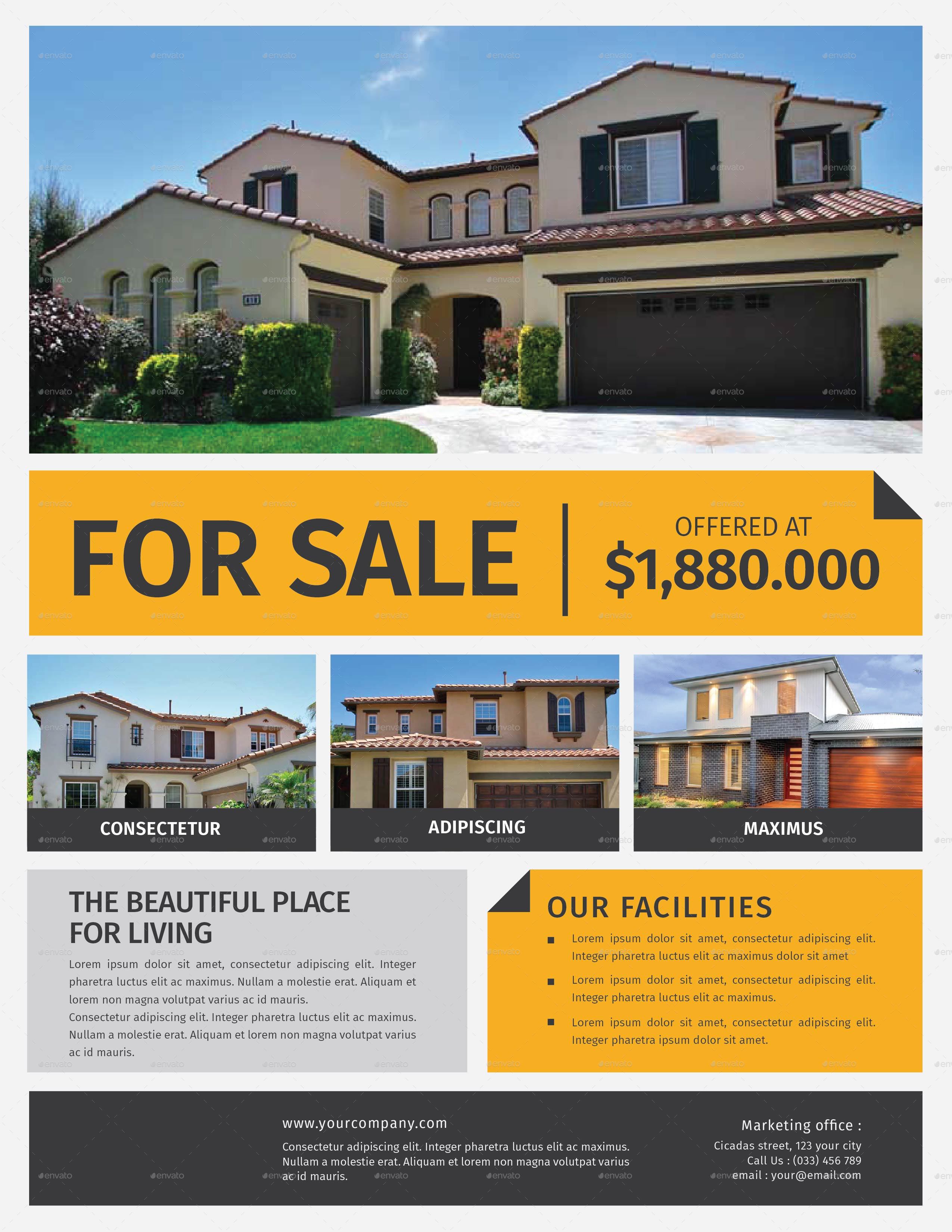 real estate flyer by lilynthesweetpea graphicriver examples of real estate flyers